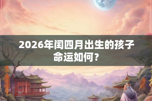 2026年闰四月出生的孩子命运如何？