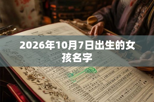 2026年10月7日出生的女孩名字 2026年10月7日出生的女孩名字