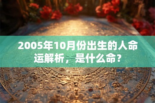 2005年10月份出生的人命运解析，是什么命？