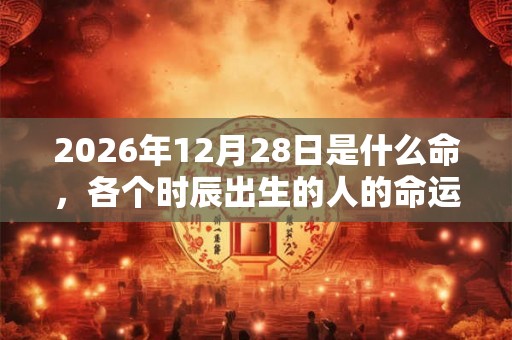 2026年12月28日是什么命，各个时辰出生的人的命运