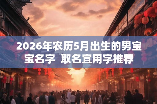 2026年农历5月出生的男宝宝名字  取名宜用字推荐