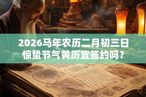 2026马年农历二月初三日惊蛰节气黄历宜签约吗？