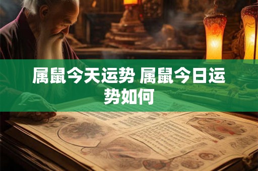 属鼠今天运势 属鼠今日运势如何