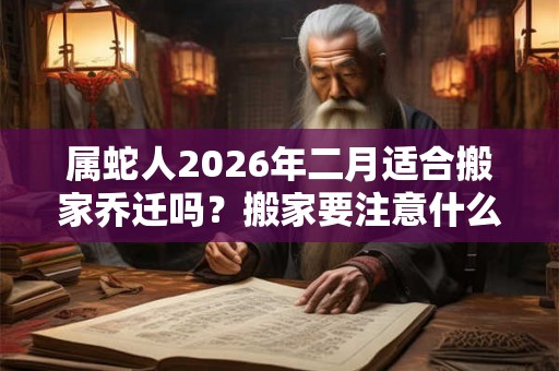 属蛇人2026年二月适合搬家乔迁吗？搬家要注意什么？