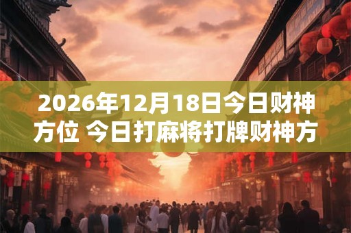 2026年12月18日今日财神方位 今日打麻将打牌财神方位