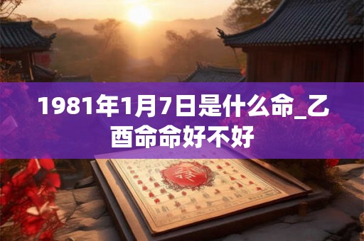 1981年1月7日是什么命_乙酉命命好不好