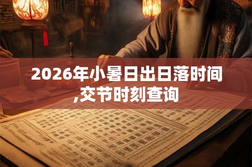 2026年小暑日出日落时间,交节时刻查询