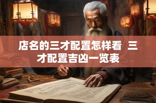 店名的三才配置怎样看  三才配置吉凶一览表