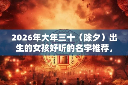 2026年大年三十（除夕）出生的女孩好听的名字推荐，女孩是娘娘命？