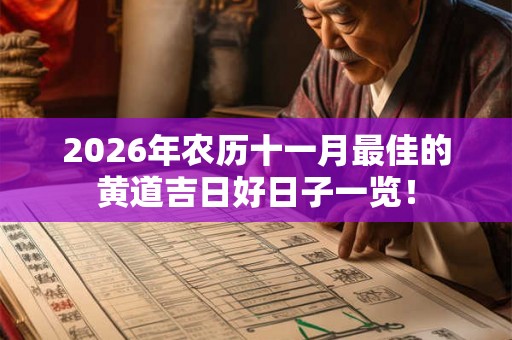 2026年农历十一月最佳的黄道吉日好日子一览！