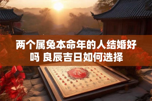 两个属兔本命年的人结婚好吗 良辰吉日如何选择
