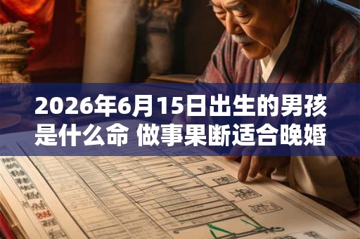 2026年6月15日出生的男孩是什么命 做事果断适合晚婚