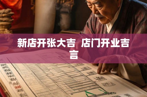 新店开张大吉 店门开业吉言 新店开张大吉 店门开业吉言