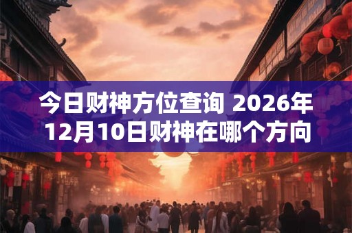 今日财神方位查询 2026年12月10日财神在哪个方向 今日财神方位查询 2026年12月10日财神在哪个方向