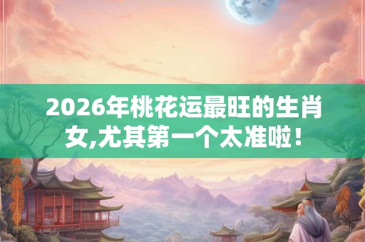 2026年桃花运最旺的生肖女,尤其第一个太准啦！