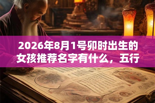 2026年8月1号卯时出生的女孩推荐名字有什么，五行属什么