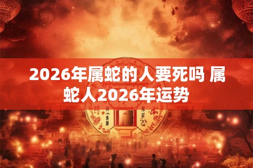 2026年属蛇的人要死吗 属蛇人2026年运势 2026年属蛇的人要死吗 属蛇人2026年运势