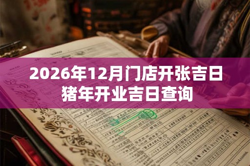2026年12月门店开张吉日 猪年开业吉日查询 2026年12月门店开张吉日 猪年开业吉日查询