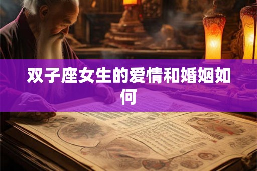 双子座女生的爱情和婚姻如何 双子座女生的爱情和婚姻如何