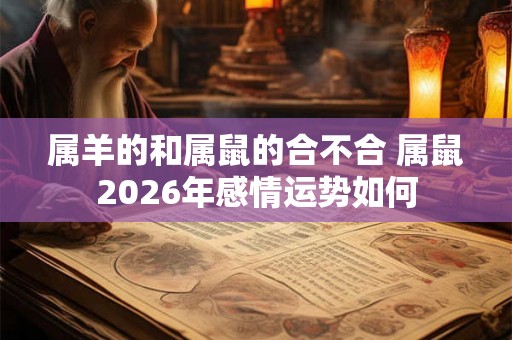 属羊的和属鼠的合不合 属鼠2026年感情运势如何 属羊的和属鼠的合不合 属鼠2026年感情运势如何