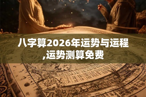 八字算2026年运势与运程,运势测算免费