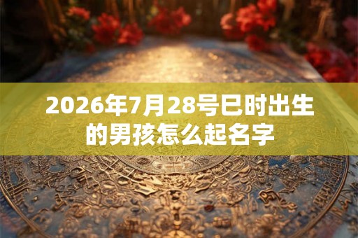 2026年7月28号巳时出生的男孩怎么起名字 2026年7月28号巳时出生的男孩怎么起名字