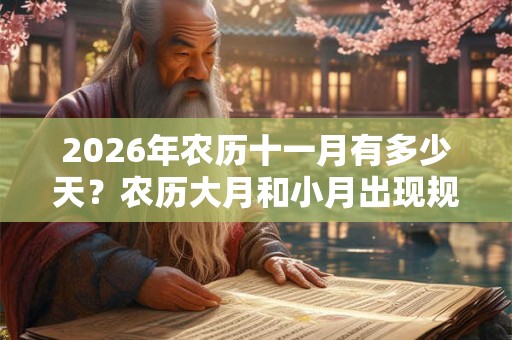 2026年农历十一月有多少天？农历大月和小月出现规律？