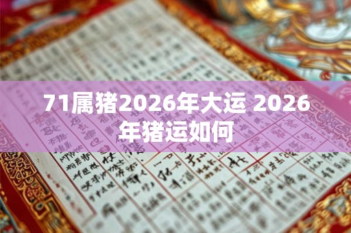 71属猪2026年大运 2026年猪运如何