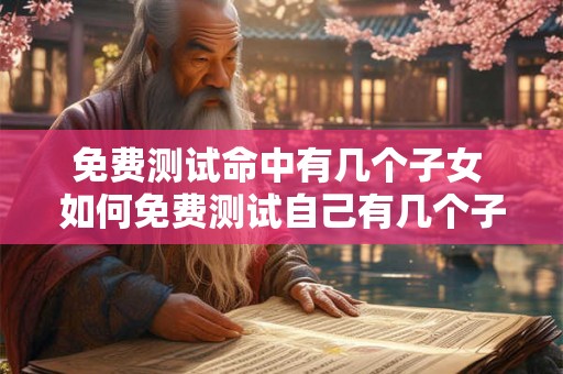 免费测试命中有几个子女 如何免费测试自己有几个子女