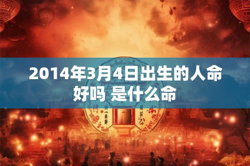 2014年3月4日出生的人命好吗 是什么命