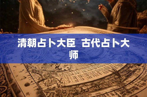 清朝占卜大臣  古代占卜大师