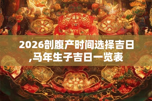 2026剖腹产时间选择吉日,马年生子吉日一览表