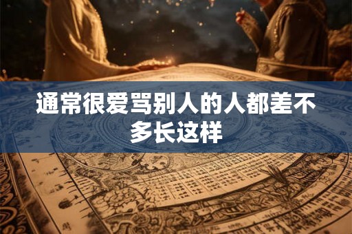 通常很爱骂别人的人都差不多长这样 通常很爱骂别人的人都差不多长这样