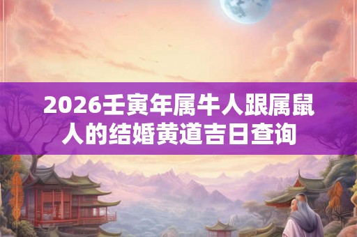 2026壬寅年属牛人跟属鼠人的结婚黄道吉日查询