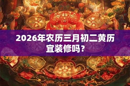 2026年农历三月初二黄历宜装修吗? 2026年农历三月初二黄历宜装修吗?