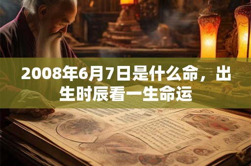 2008年6月7日是什么命，出生时辰看一生命运