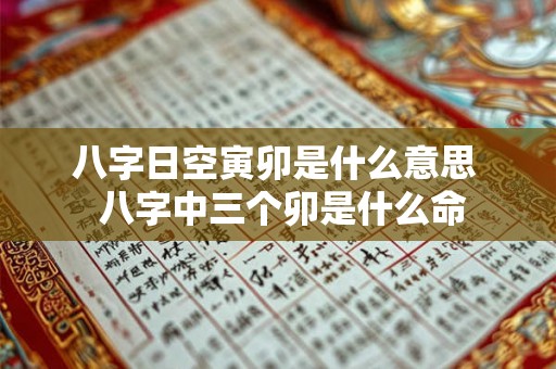 八字日空寅卯是什么意思  八字中三个卯是什么命