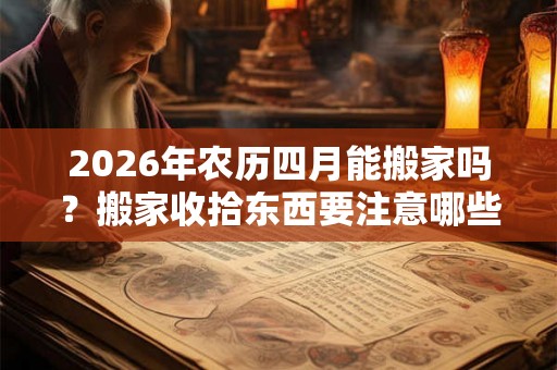 2026年农历四月能搬家吗？搬家收拾东西要注意哪些？