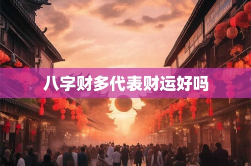 八字财多代表财运好吗