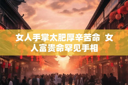 女人手掌太肥厚辛苦命  女人富贵命罕见手相
