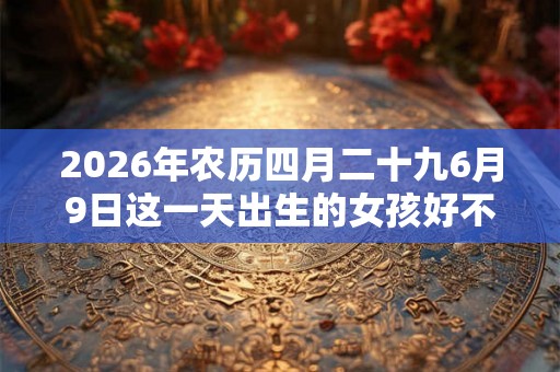 2026年农历四月二十九6月9日这一天出生的女孩好不好