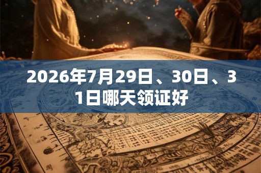 2026年7月29日、30日、31日哪天领证好 2026年7月29日、30日、31日哪天领证好