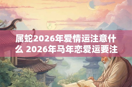 属蛇2026年爱情运注意什么 2026年马年恋爱运要注意什么