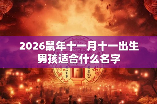 2026鼠年十一月十一出生男孩适合什么名字