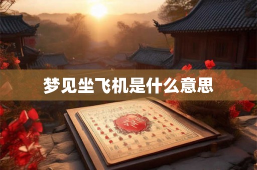 梦见坐飞机是什么意思