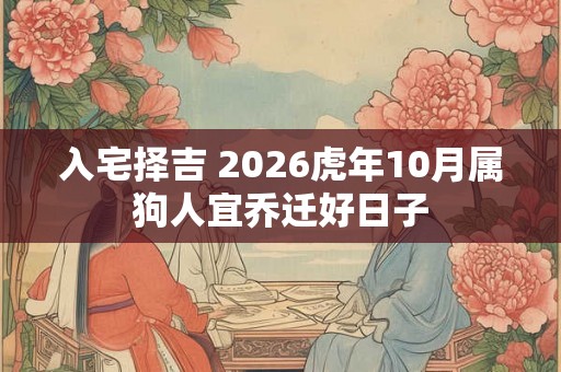 入宅择吉 2026虎年10月属狗人宜乔迁好日子