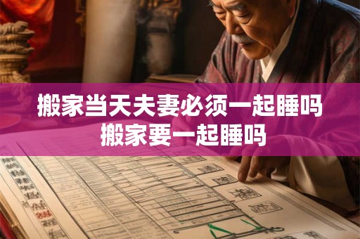 搬家当天夫妻必须一起睡吗 搬家要一起睡吗