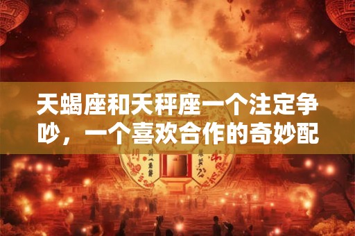 天蝎座和天秤座一个注定争吵，一个喜欢合作的奇妙配对