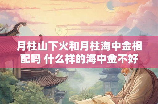 月柱山下火和月柱海中金相配吗 什么样的海中金不好 月柱山下火和月柱海中金相配吗 什么样的海中金不好