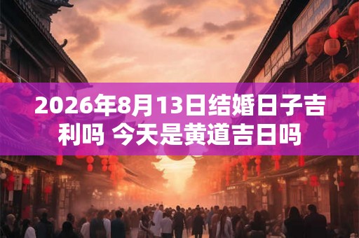 2026年8月13日结婚日子吉利吗 今天是黄道吉日吗